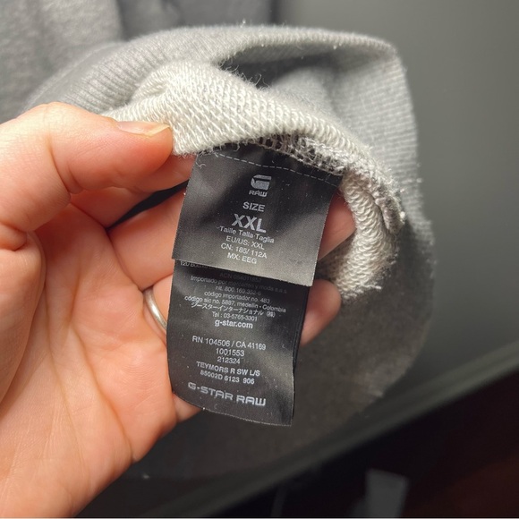 G-Star RAW Men’s Grey Graphic crewneck fleece loungewear Sweatshirt in size XXL - Picture 4 of 8